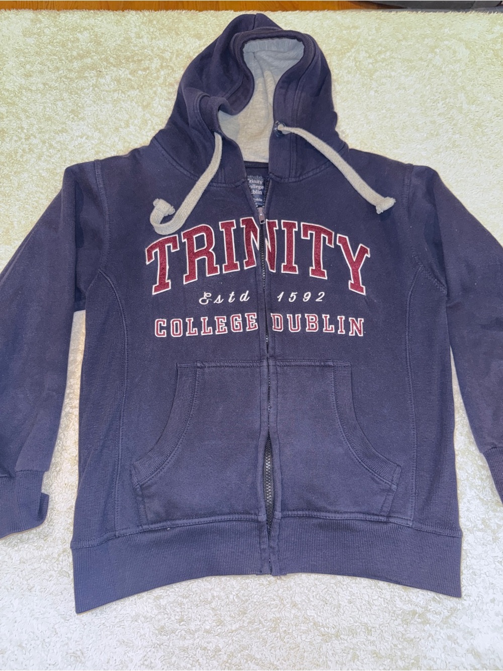 Trinity College Dublin Navy Zip-Up Hoodie -